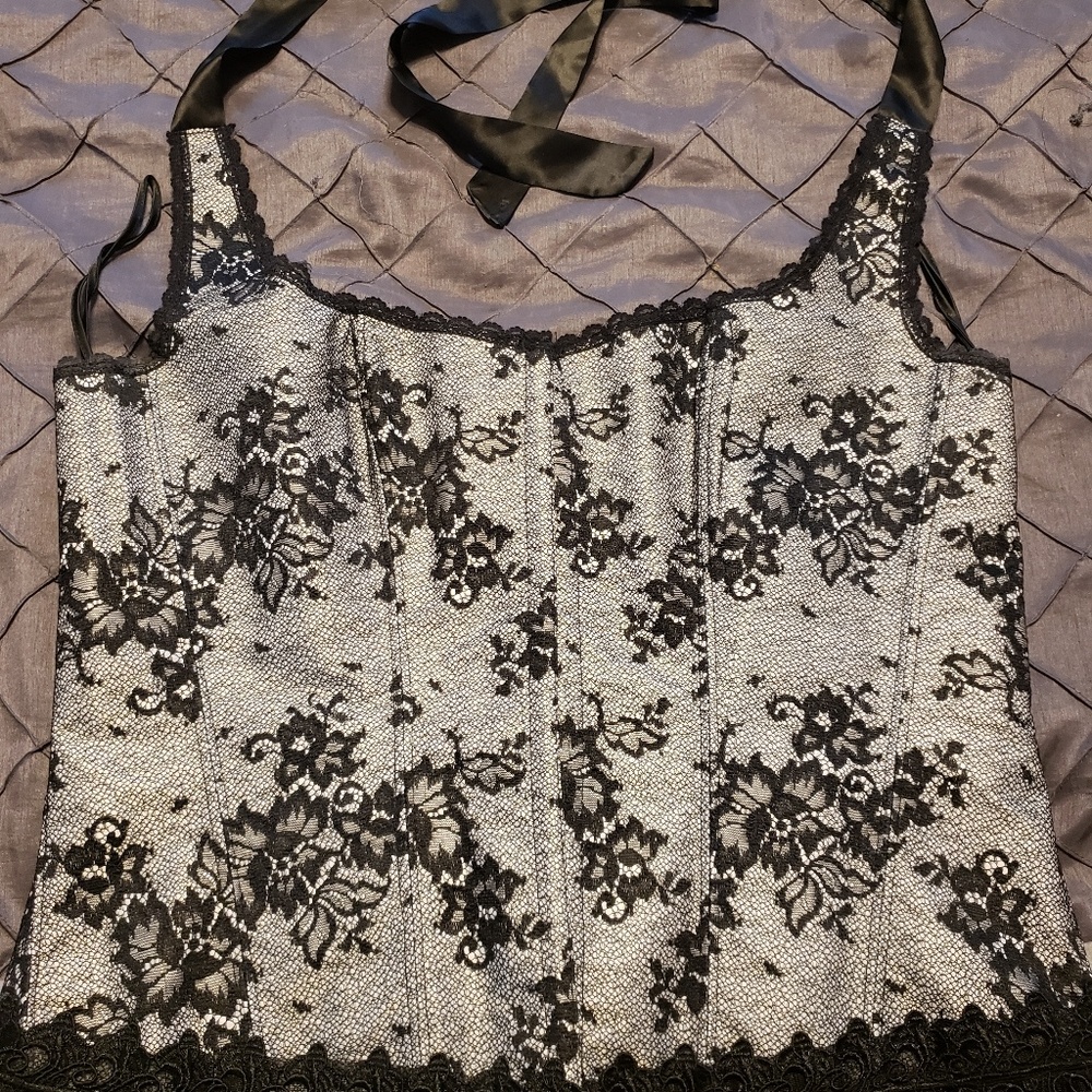 Frederick's of Hollywood plus size halter corset